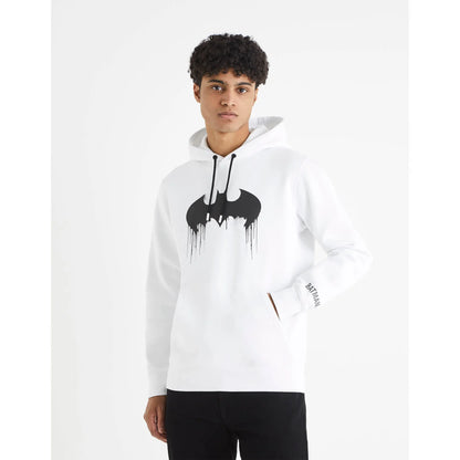 Batman - Optical White Printed Hooded Sweatshirt