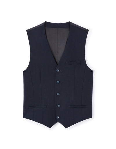 Celio* Men Blue Solid Regular Fit Polyester Blend Waistcoat