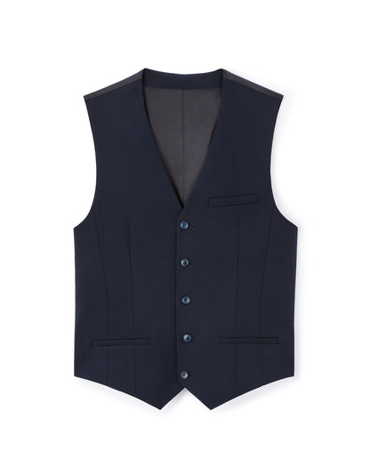 Celio* Men Blue Solid Regular Fit Polyester Blend Waistcoat