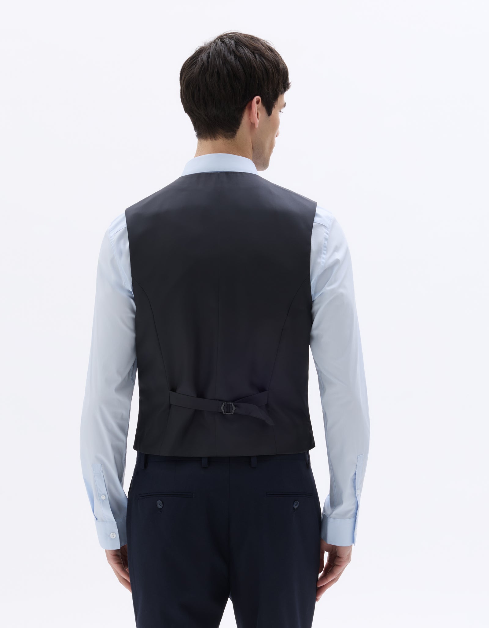 Celio* Men Blue Solid Regular Fit Polyester Blend Waistcoat