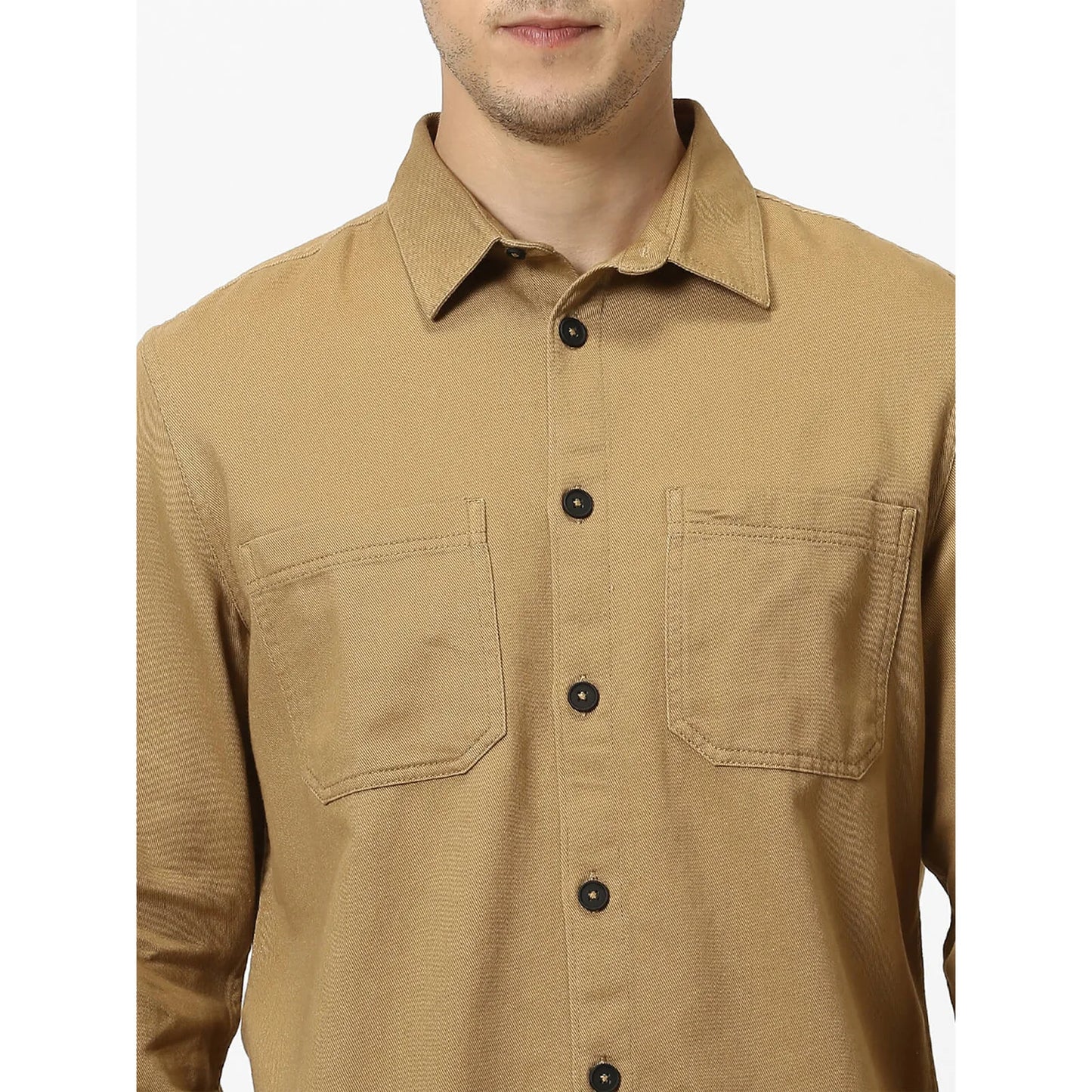 Green Solid Cotton Shirt