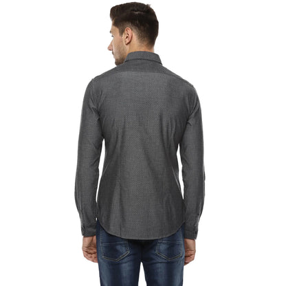 Grey Solid Cotton Shirt