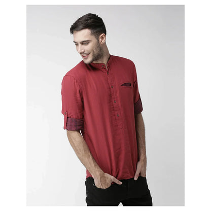 Red Solid Cotton Shirt