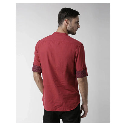 Red Solid Cotton Shirt