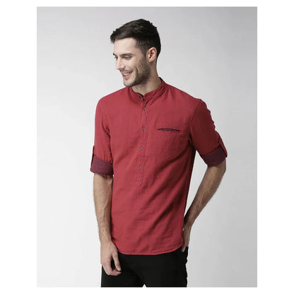 Red Solid Cotton Shirt