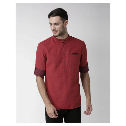 Red Solid Cotton Shirt