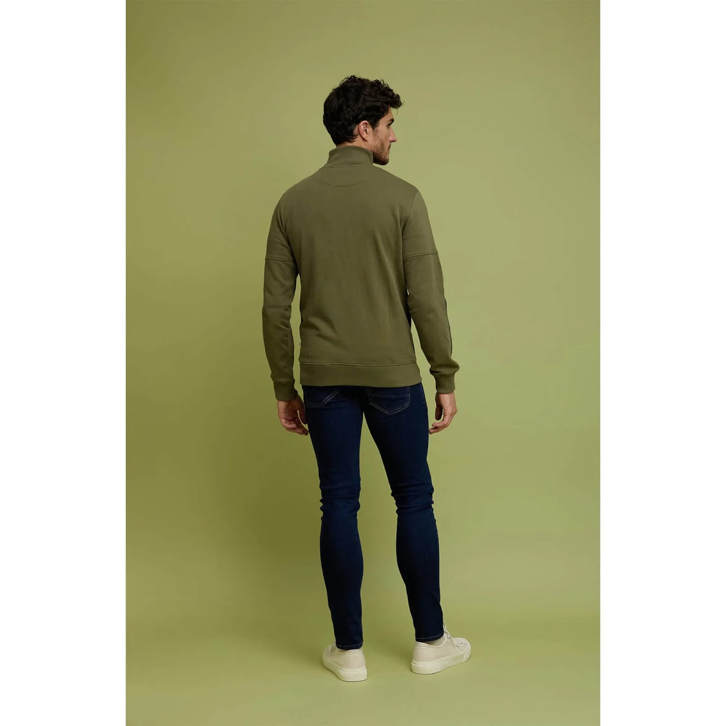 Green Colourblock Cotton Sweatshirt