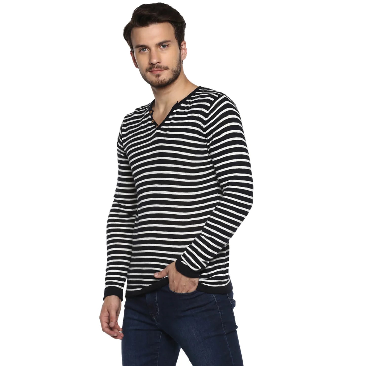 White Striped Cotton T-shirt