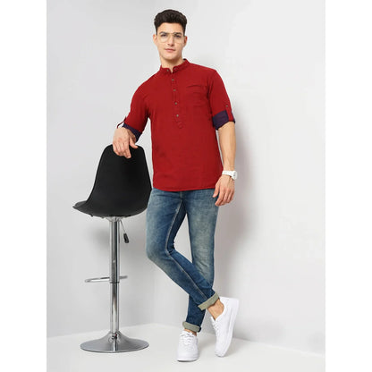 Red Solid Cotton Shirt