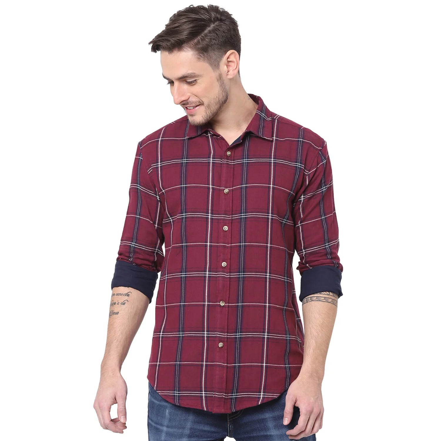 Red Checks Cotton Shirt