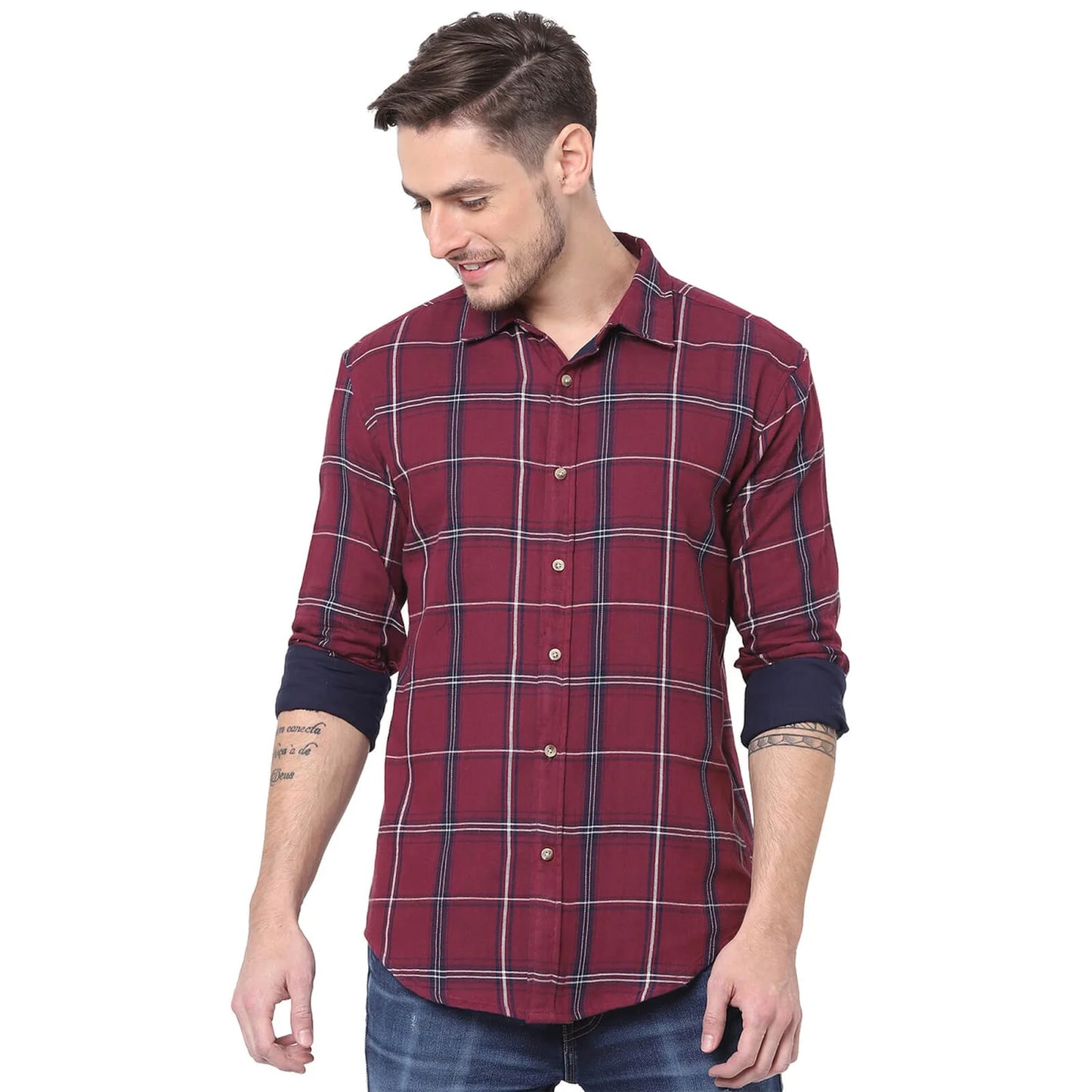 Red Checks Cotton Shirt