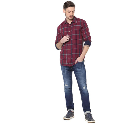 Red Checks Cotton Shirt