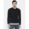 Celio* Solid Regular Fit Cotton Black Sweater