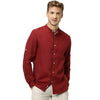 Celio* Solid Regular Fit Linen Maroon Shirt