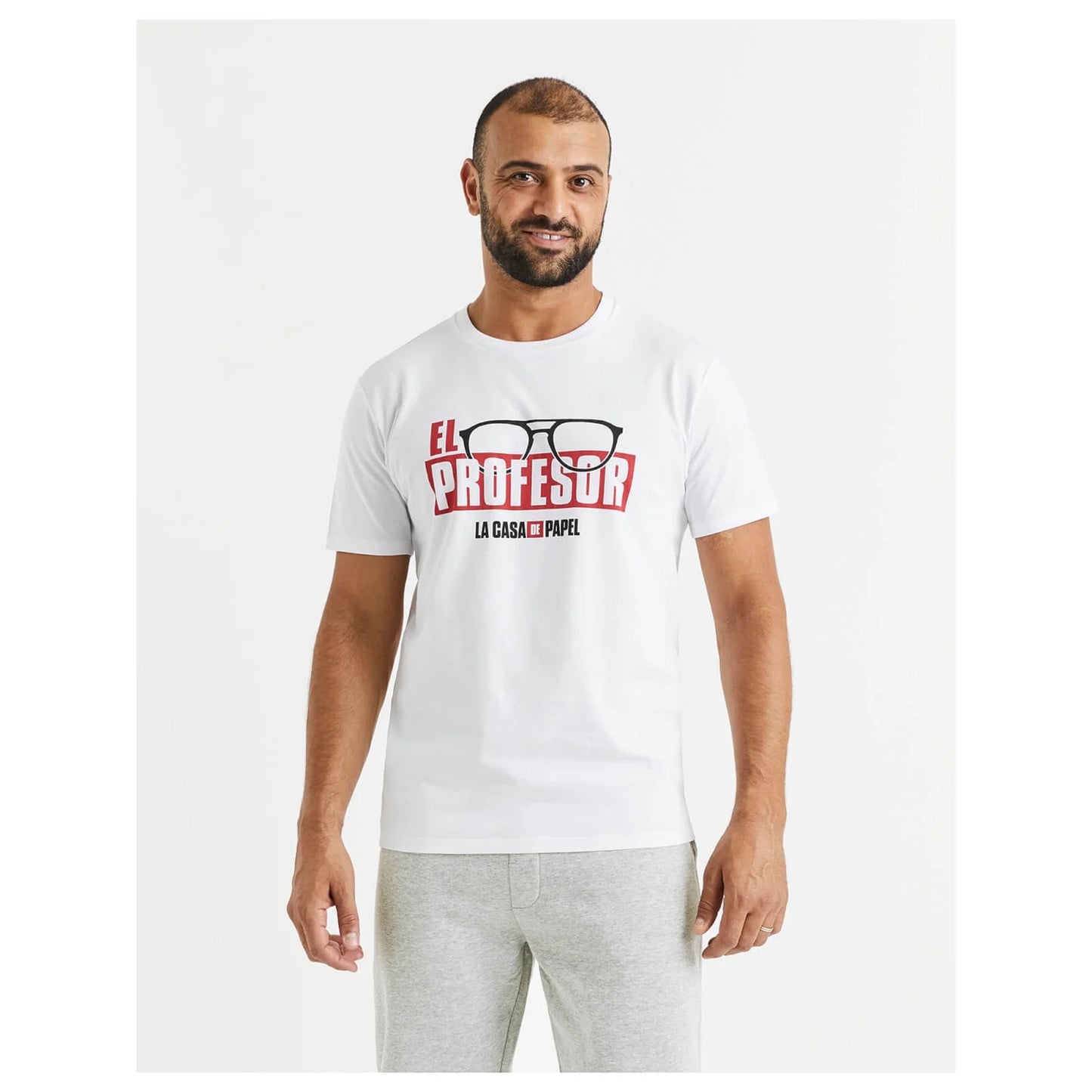 Money Heist - White Printed Cotton T-Shirt