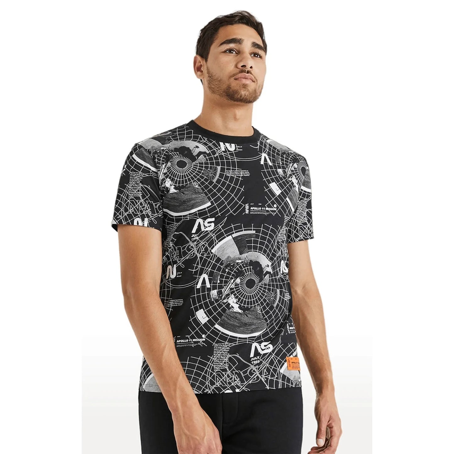 Nasa - Black Printed Cotton T-Shirt