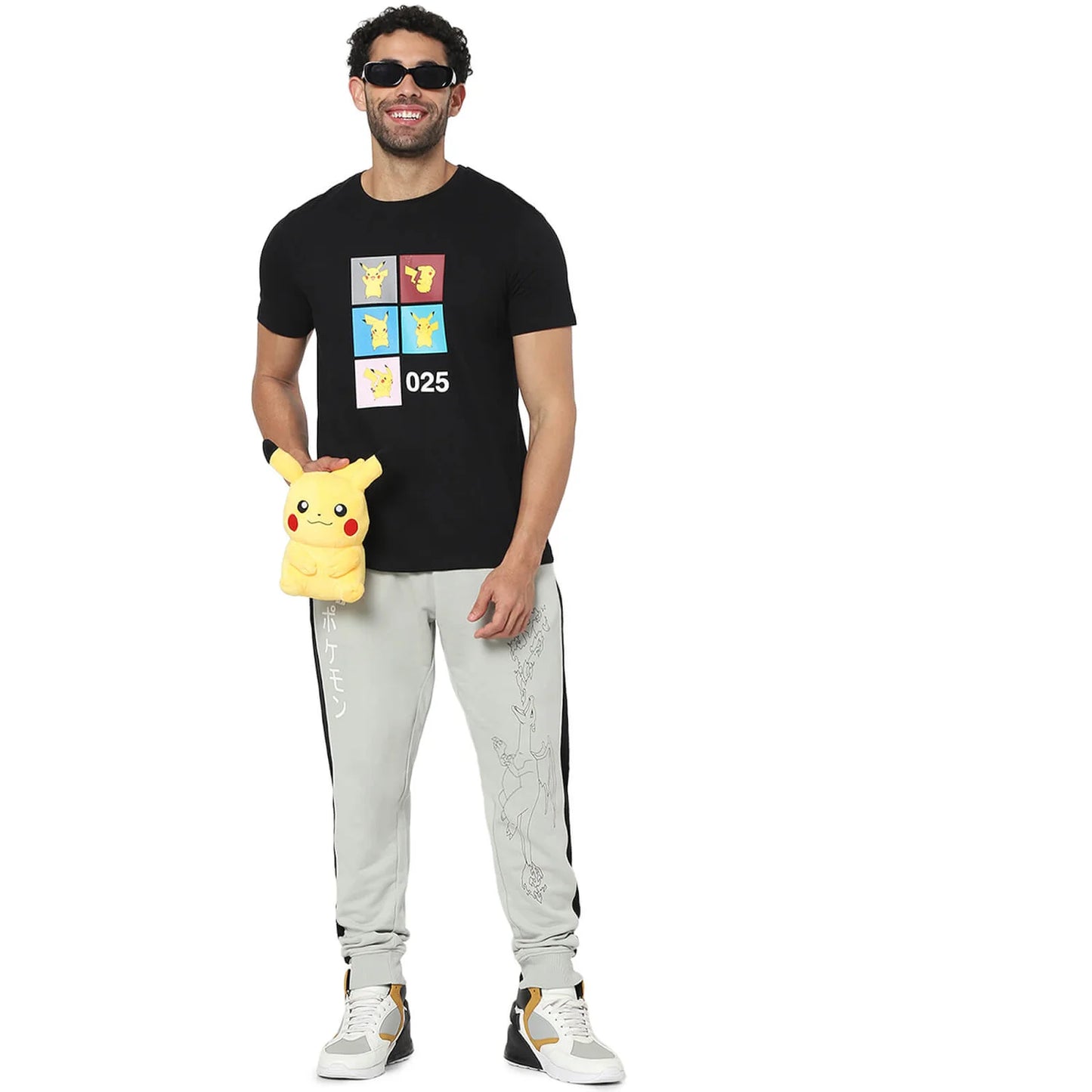 Pokemon- Black Printed Cotton T-Shirt