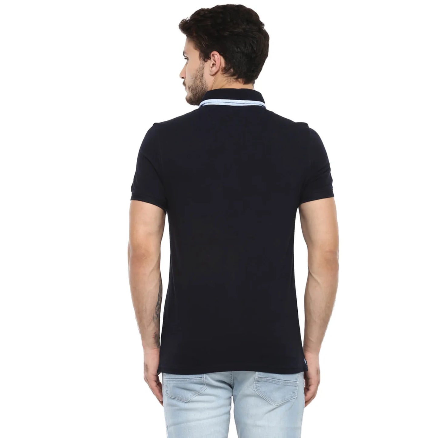 Celio* Solid Regular Fit Cotton Navy Blue T-Shirt