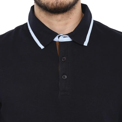 Celio* Solid Regular Fit Cotton Navy Blue T-Shirt