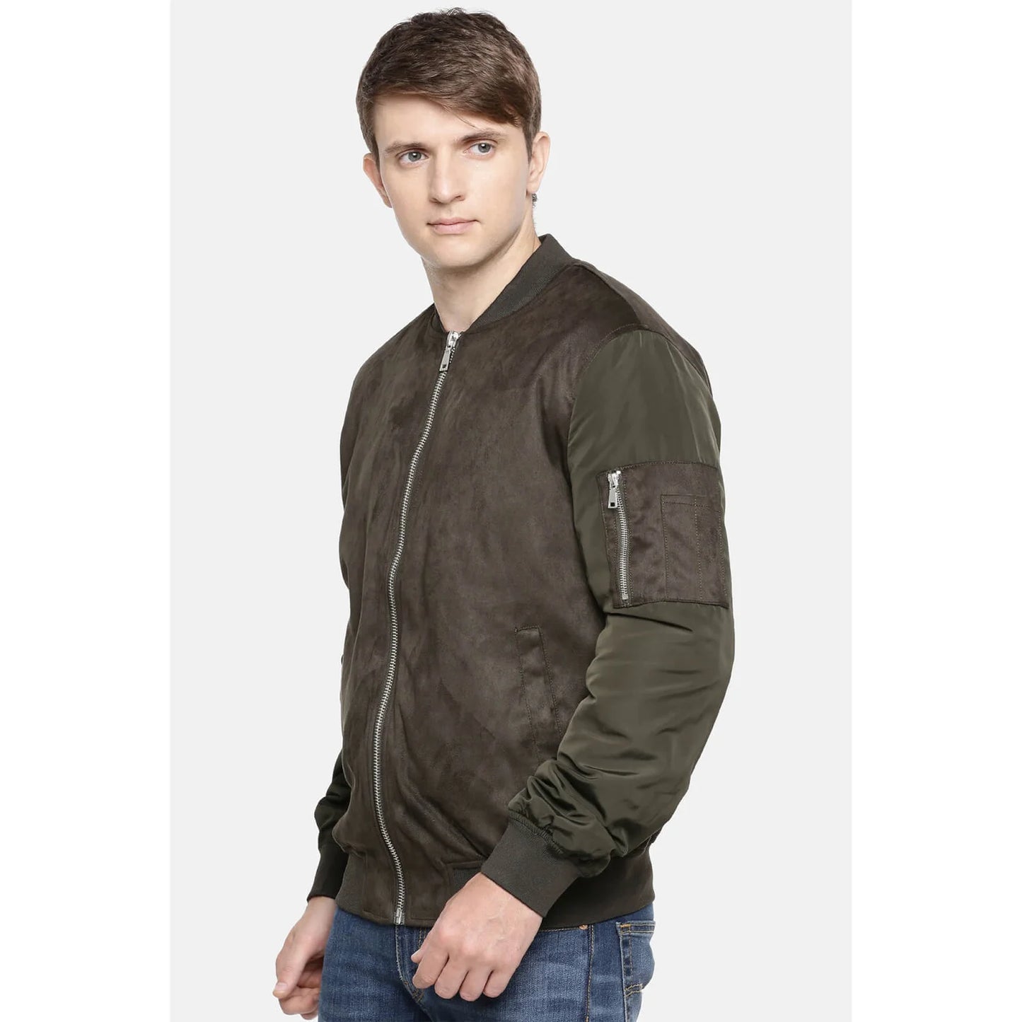 Green Solid Cotton Jacket