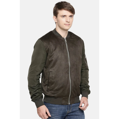 Green Solid Cotton Jacket