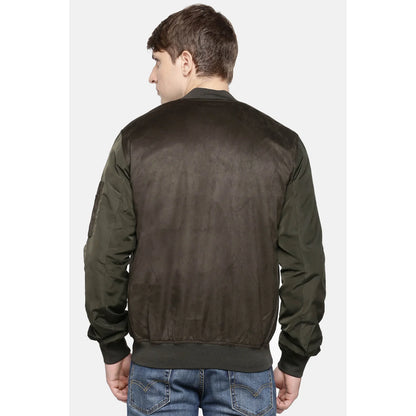 Green Solid Cotton Jacket