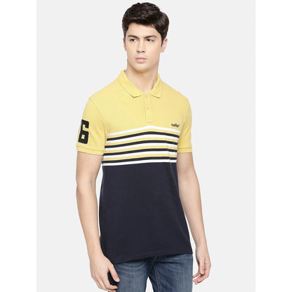 Yellow Striped Cotton Polo