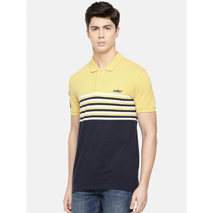 Yellow Striped Cotton Polo