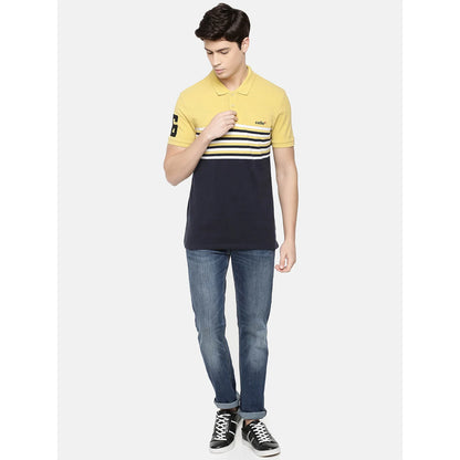 Yellow Striped Cotton Polo