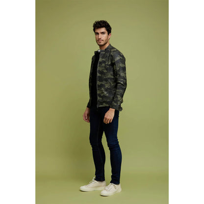 Green Camouflage Polyester Jacket