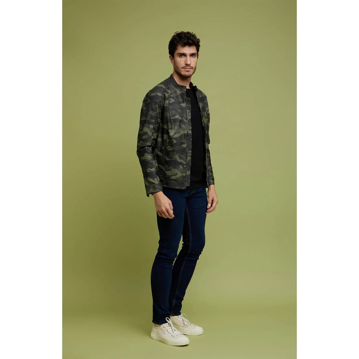 Green Camouflage Polyester Jacket