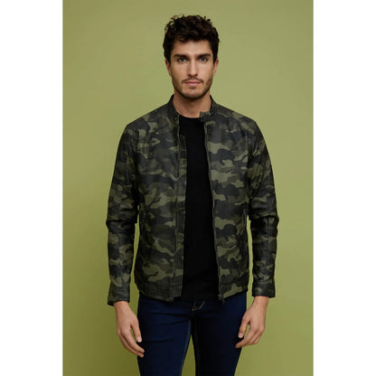 Green Camouflage Polyester Jacket