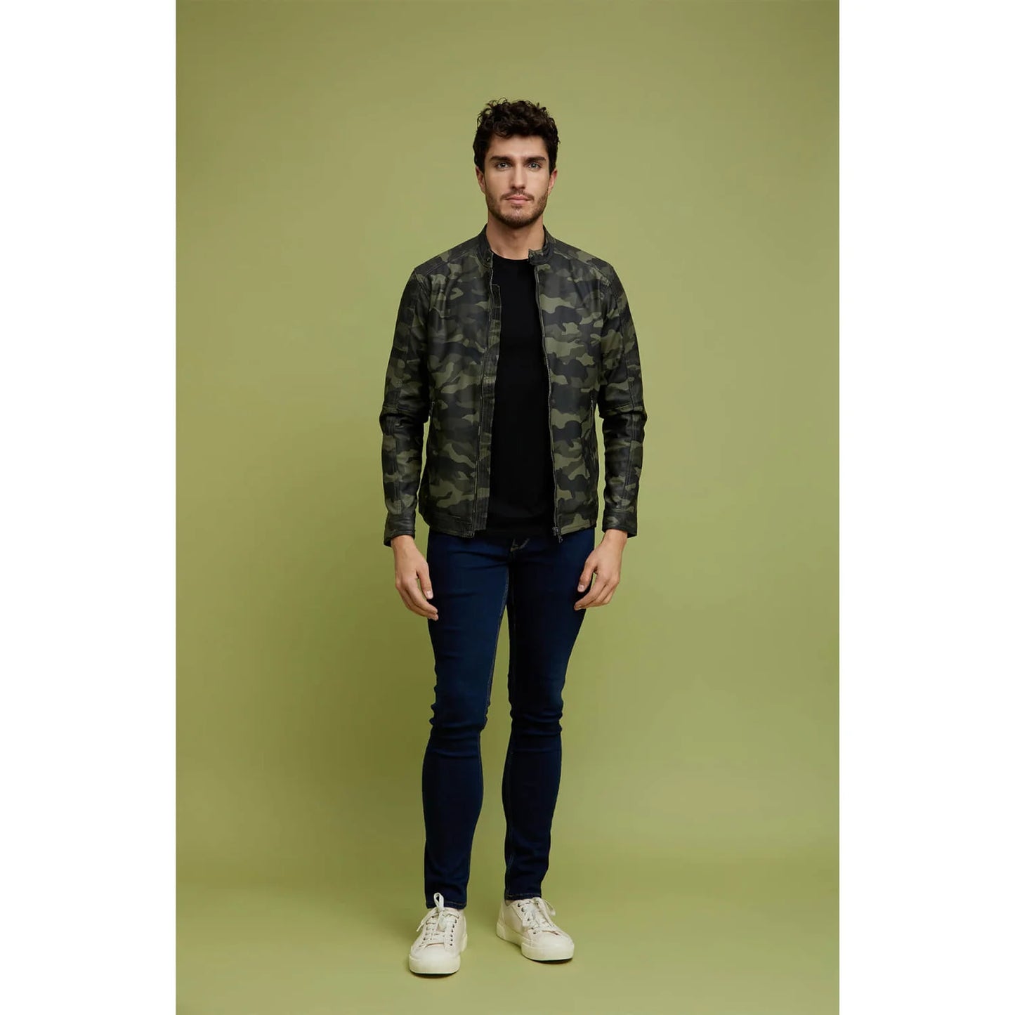 Green Camouflage Polyester Jacket