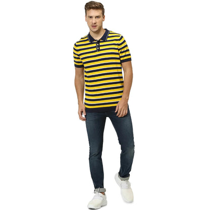 Yellow Striped Cotton T-Shirt