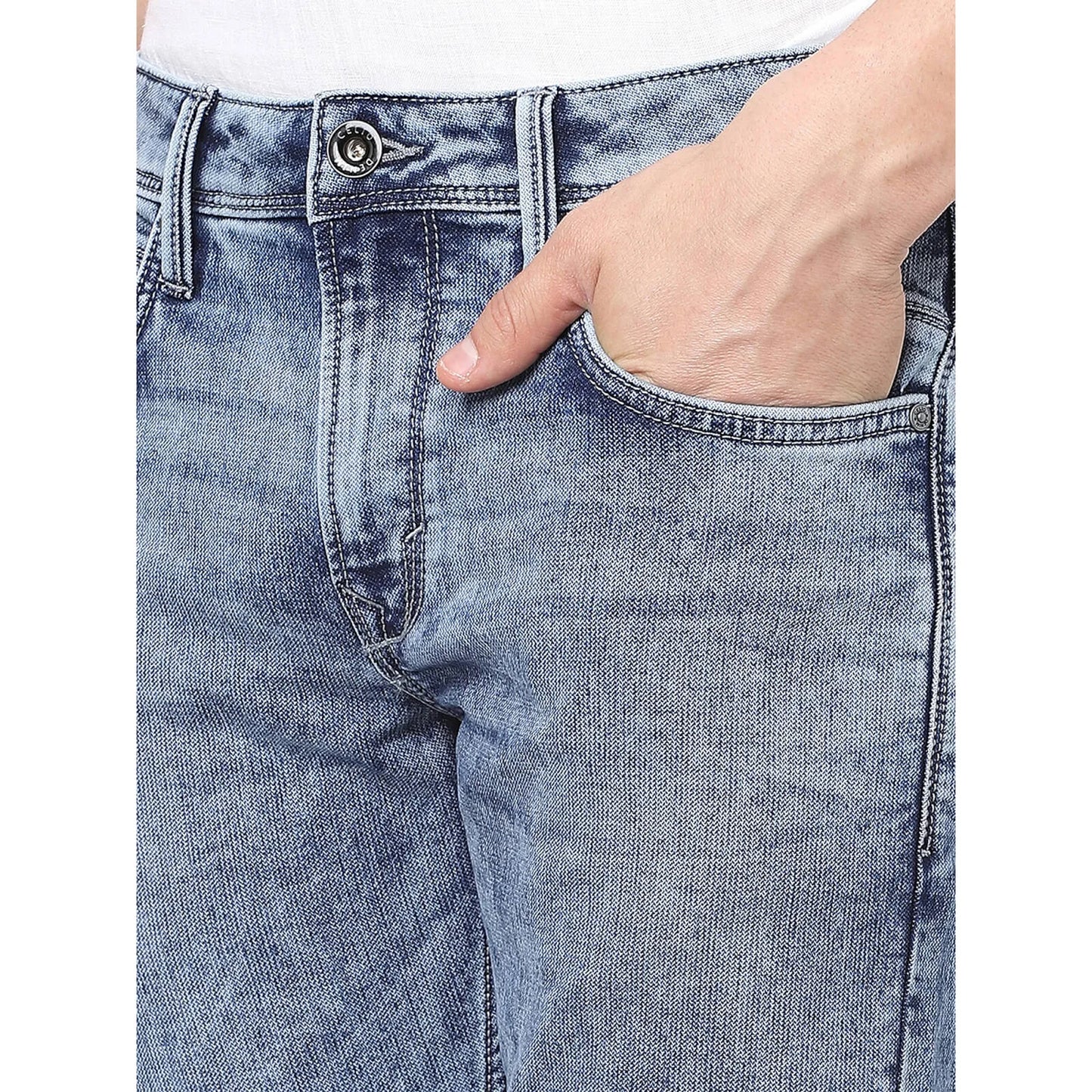 Blue Straight Slim Fit Jeans