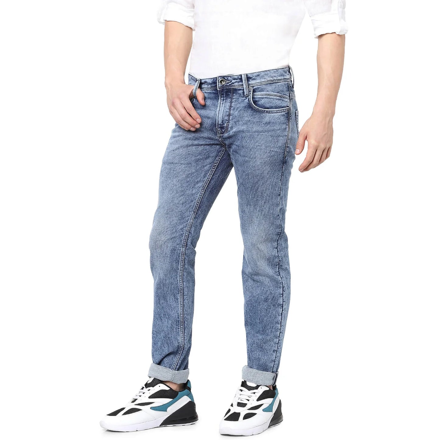 Blue Straight Slim Fit Jeans