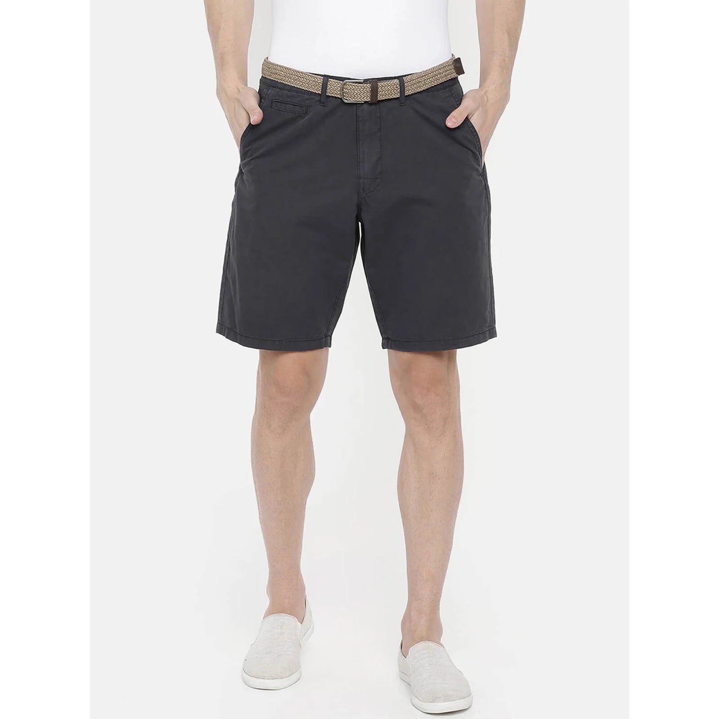 Navy Blue Regular Fit Shorts