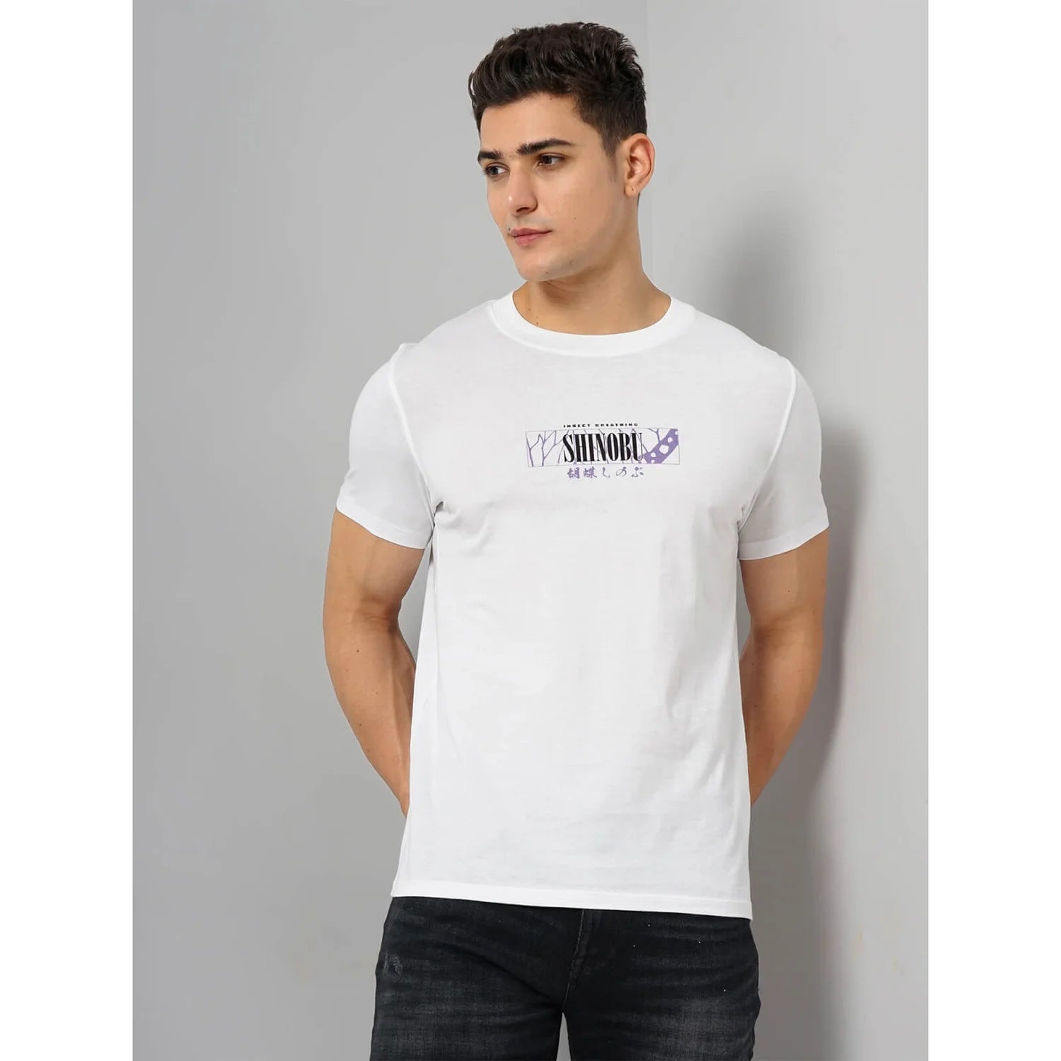 Demon Slayer - Optical White Printed Cotton T-shirt