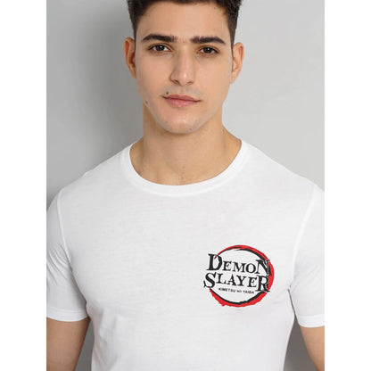 Demon Slayer - Optical White Printed Cotton T-shirt