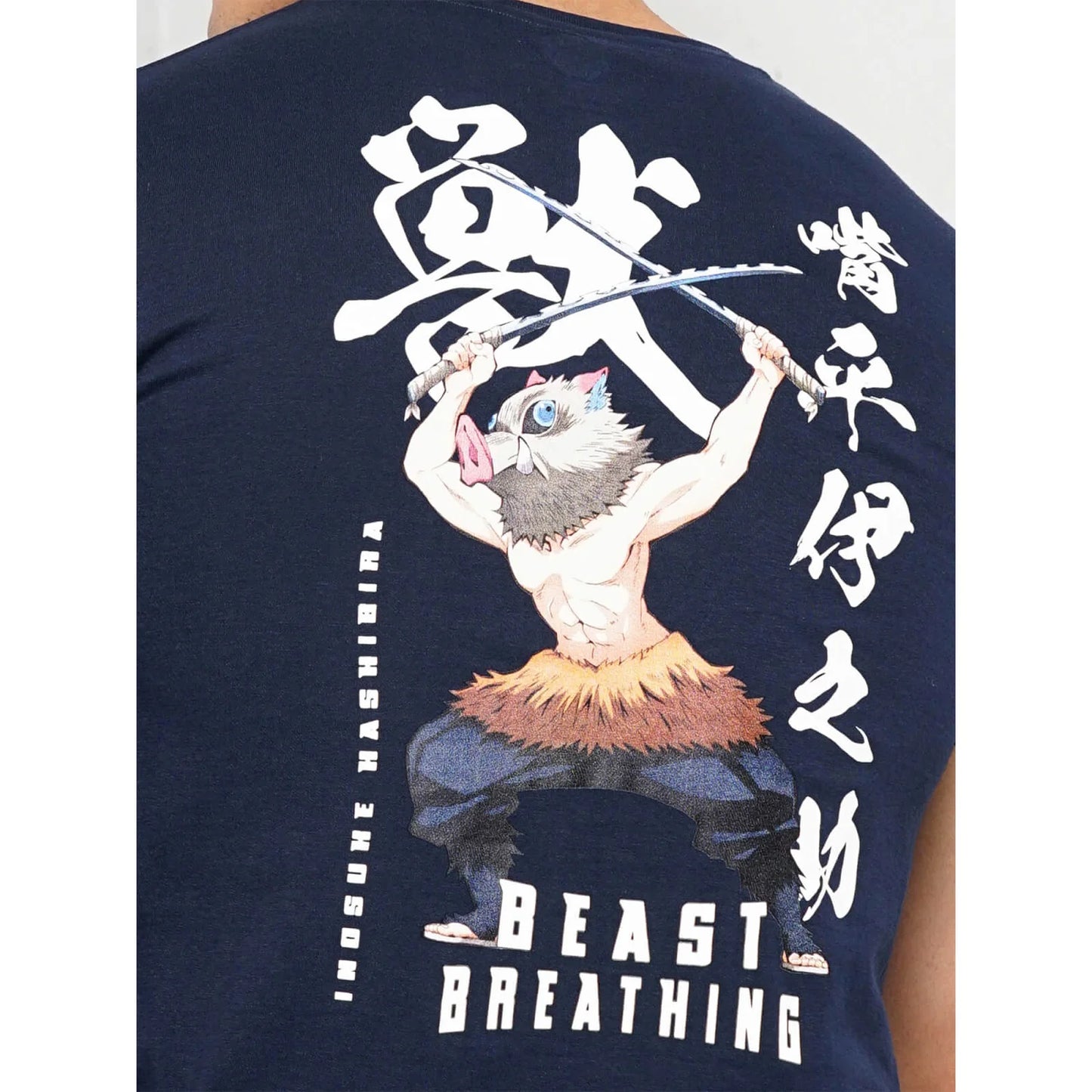 Demon Slayer - Navy Printed Cotton T-shirt