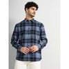 Celio* Checked Regular Fit Cotton Blue Shirt