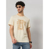 Celio* Graphics Regular Fit Cotton Beige T-Shirt