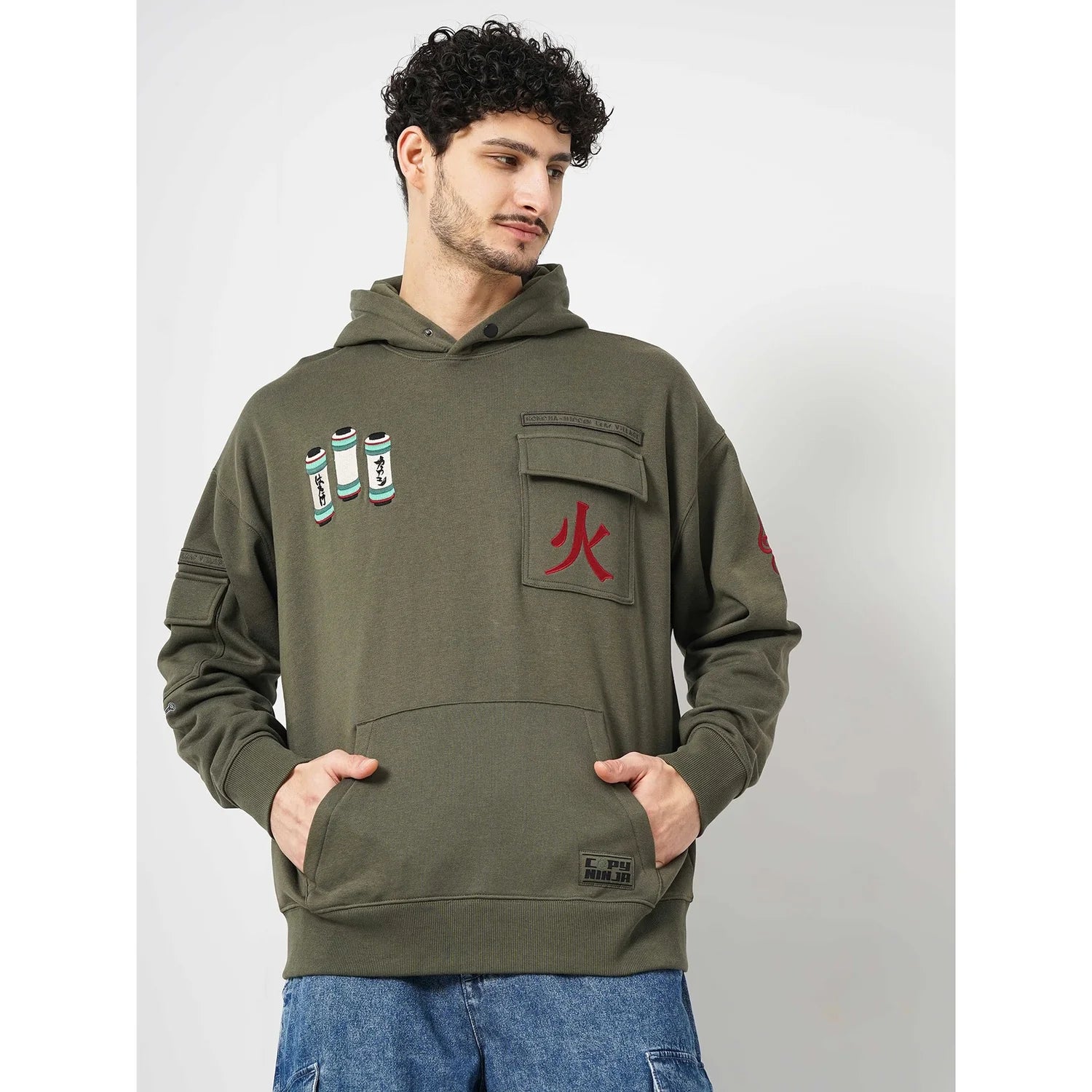 Naruto - Olive Cotton Printed Sweatshirt