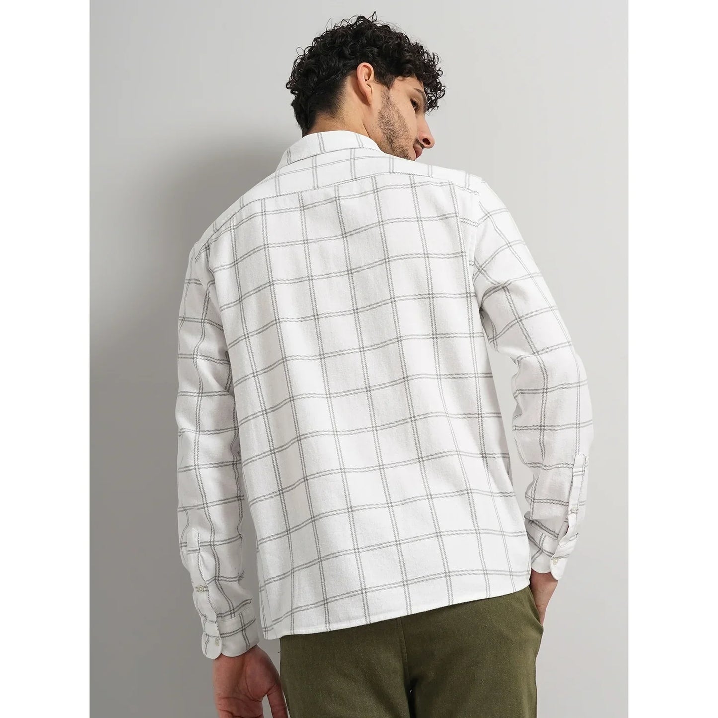 White Checked Cotton Shirt