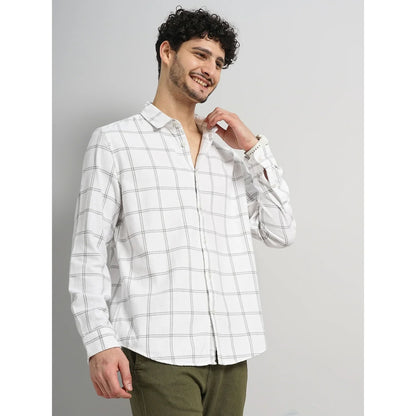 White Checked Cotton Shirt