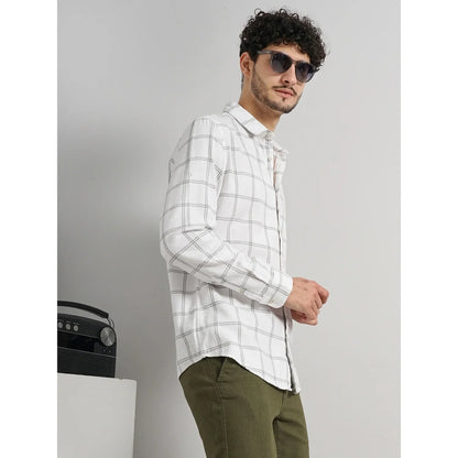 White Checked Cotton Shirt