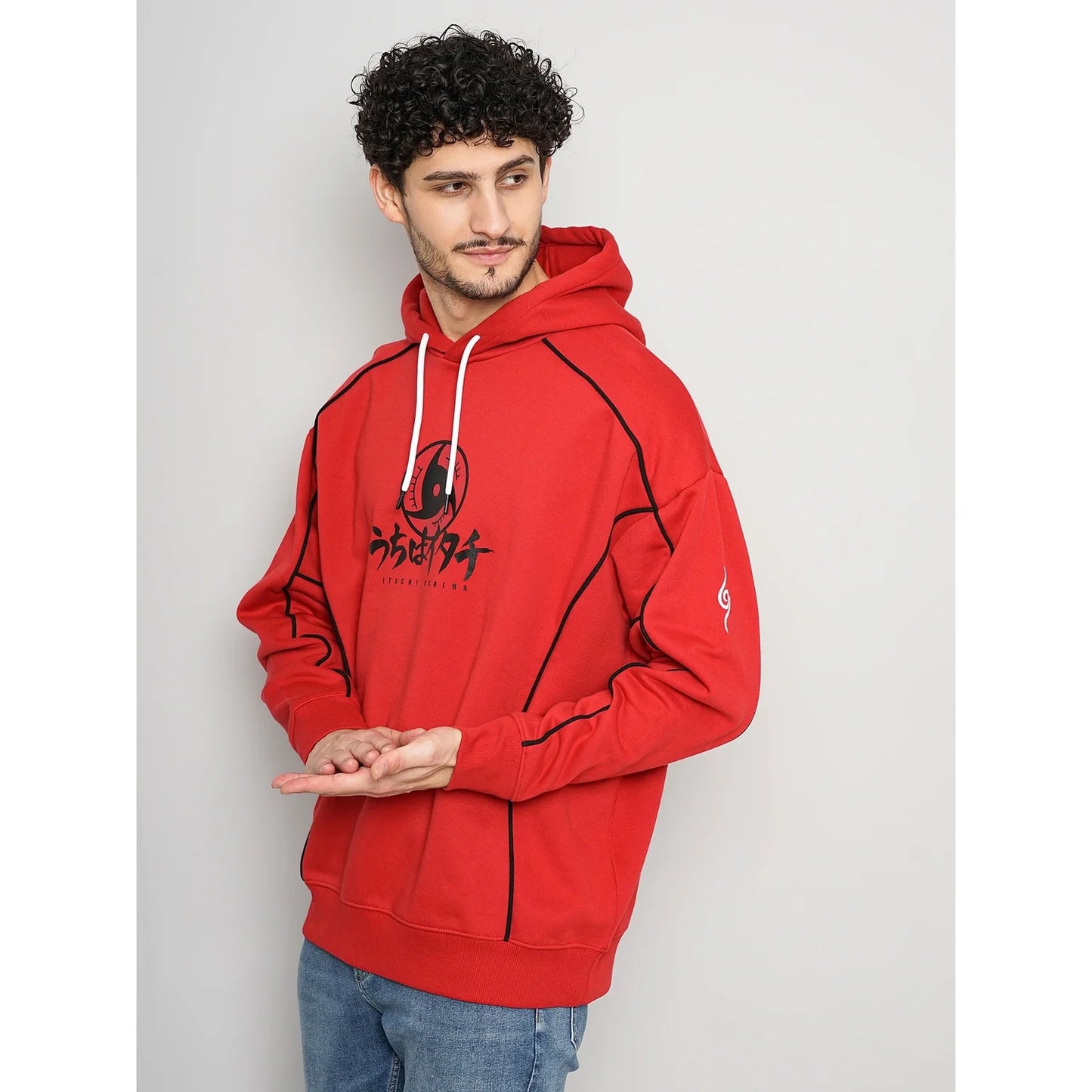 Naruto - Red Cotton Printed Sweatshirt