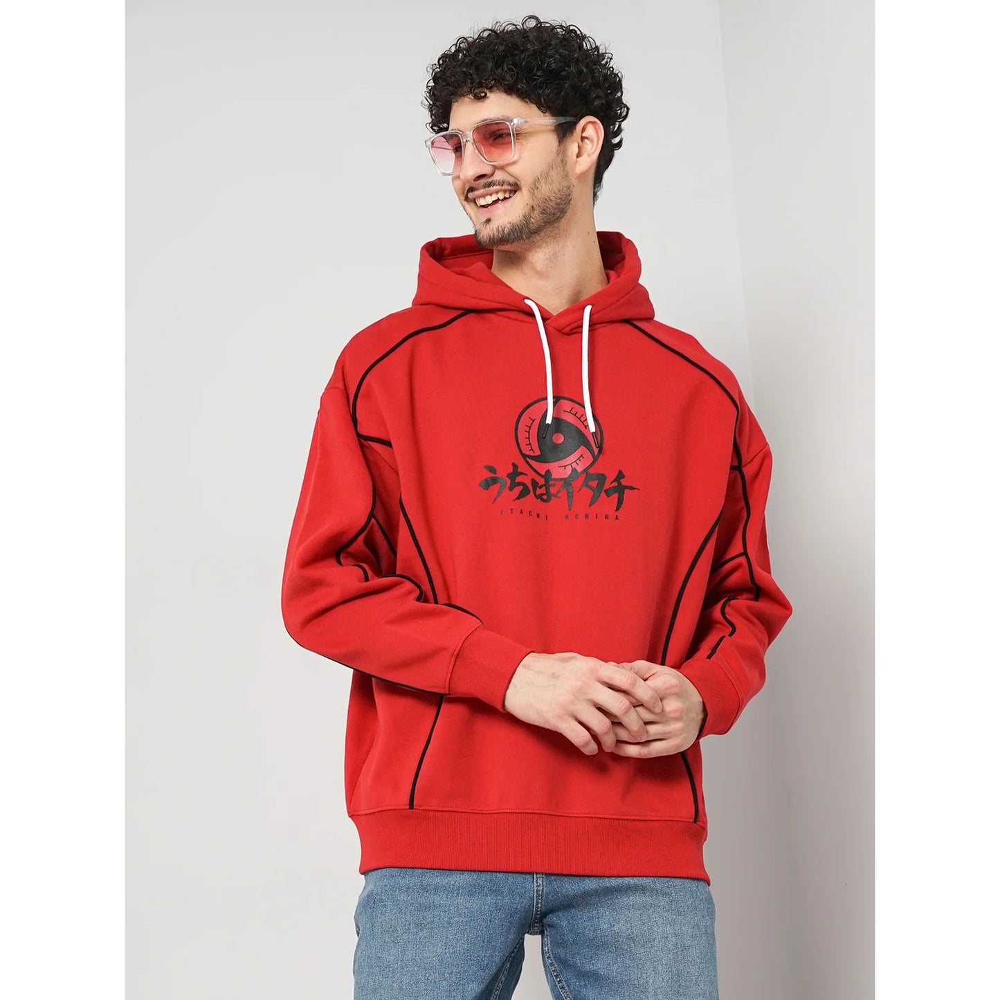 Naruto - Red Cotton Printed Sweatshirt