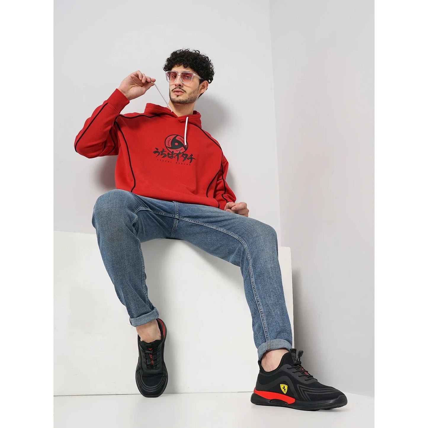 Naruto - Red Cotton Printed Sweatshirt