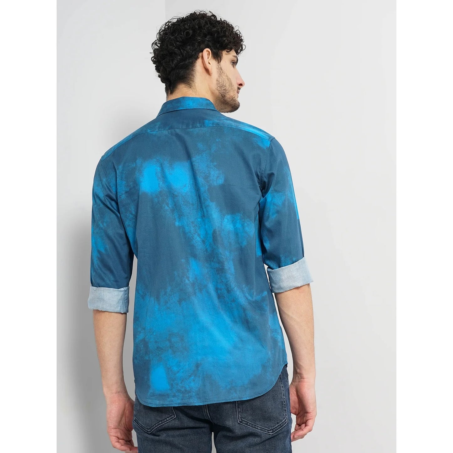 Cream Tie Dye Cotton Shirt